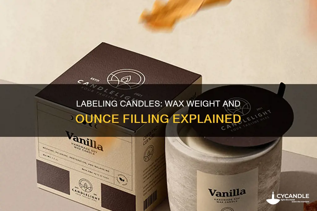 do you label candle with wax to fill ounces