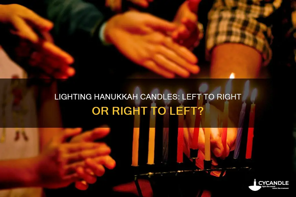 do you light hanukkah candles from left to right