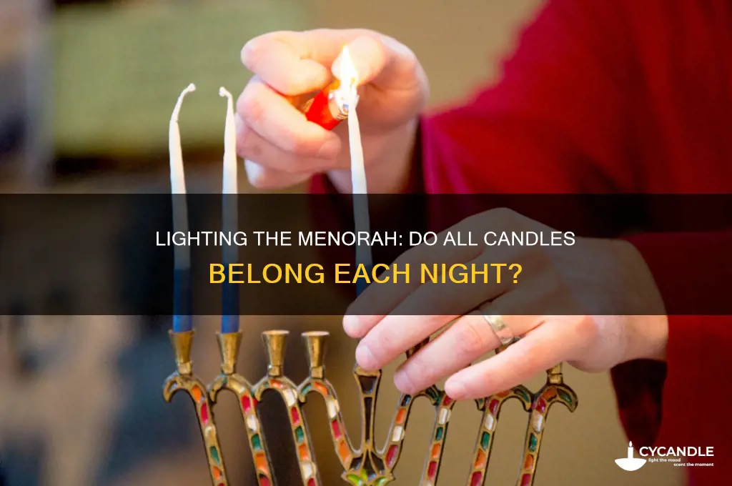 do you put all the candles in the menorah