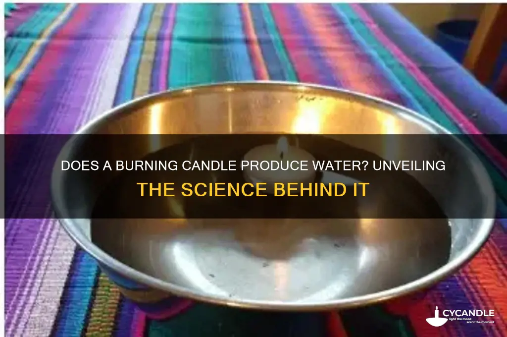 does a burning candle produce water