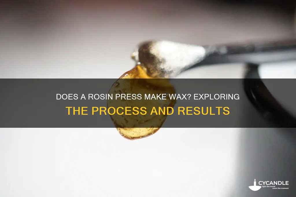 does a rosin press make wax