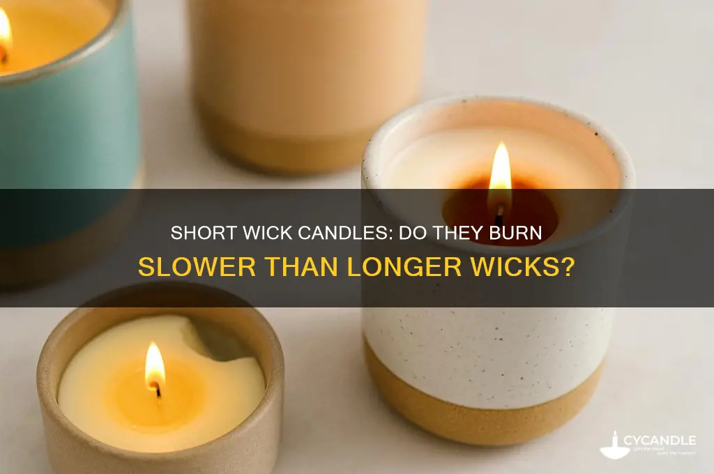 does a short wick candle burn slower