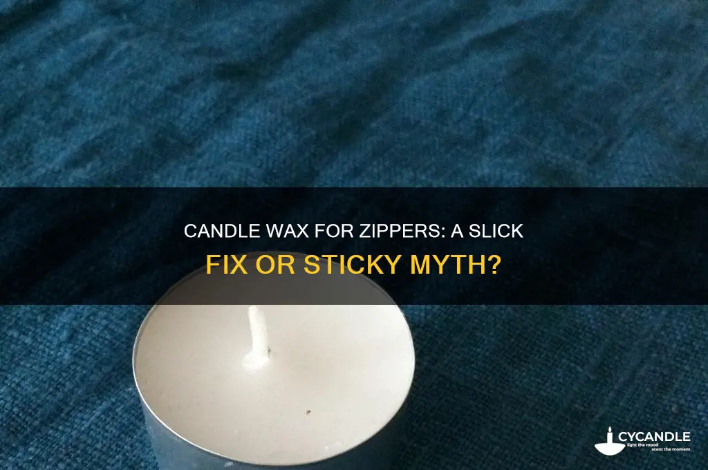 does candle wax help zippers