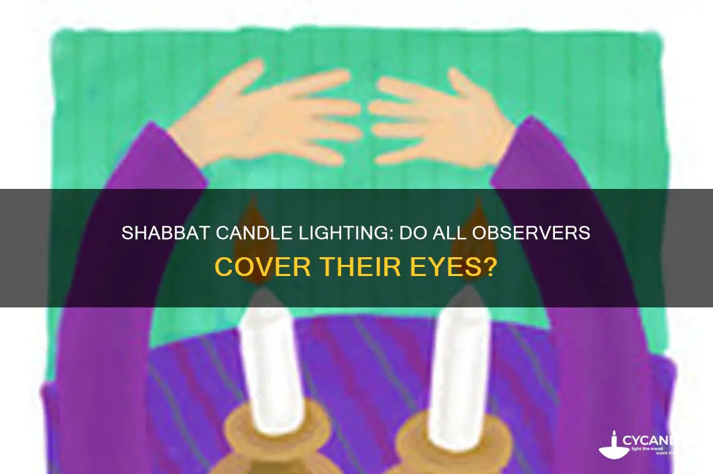 does everyone cover their eyes when the shabbat candle lighting