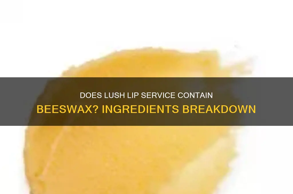 does lush lip service have beeswax in it