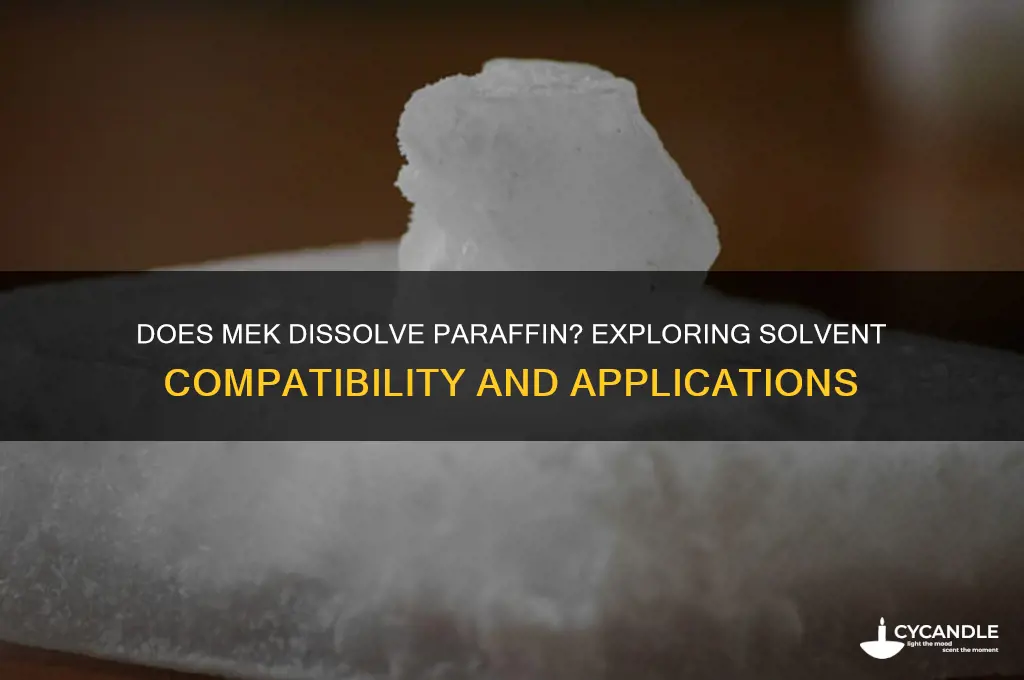 does mek dissolve paraffin
