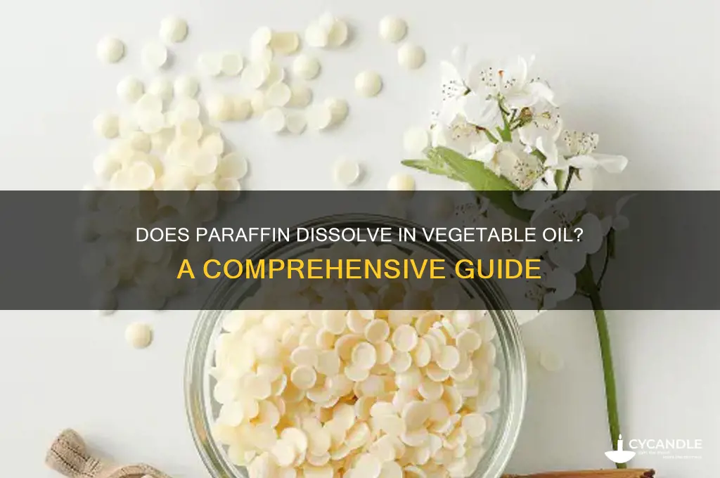 does paraffin dissolve i vegetable oil