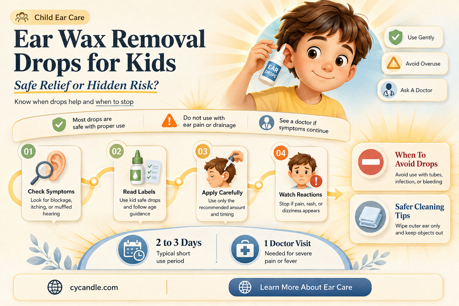 are ear wax removal drops safe for children