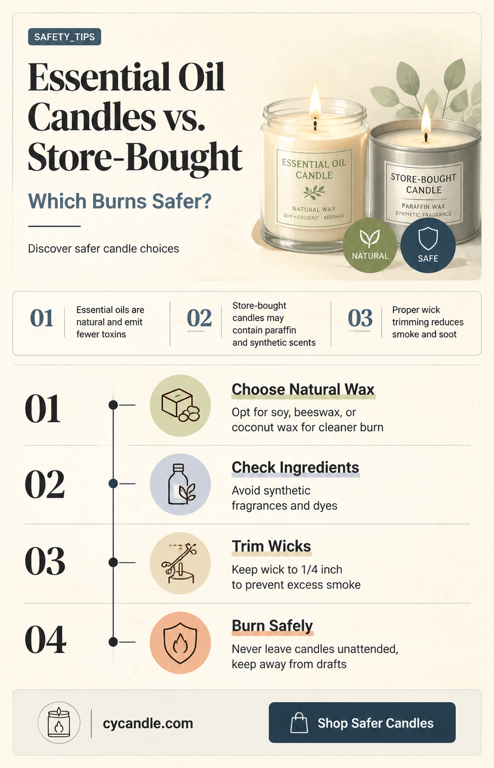 are candles made with essential oils safer than store bought