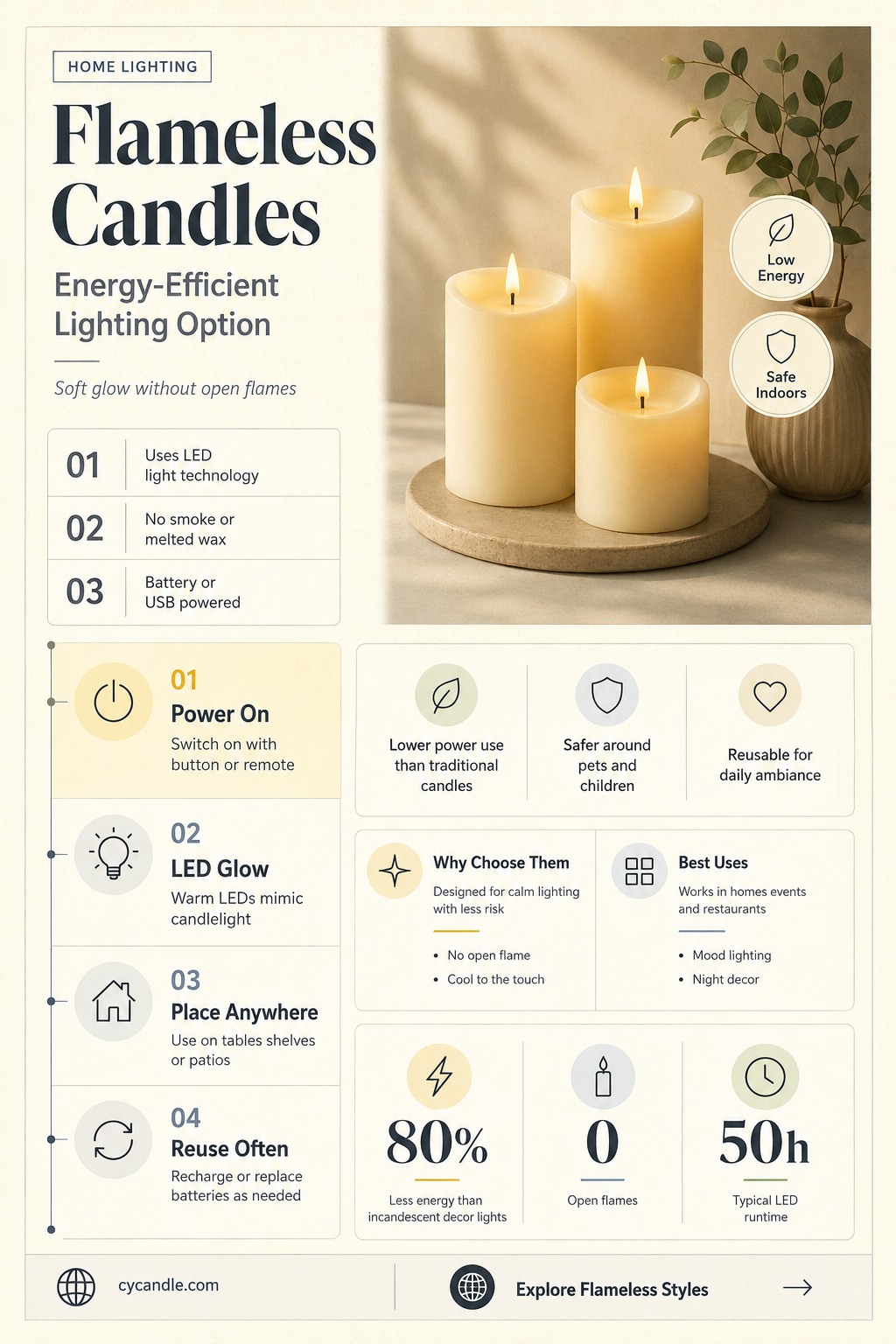 are flameless candles energy sufficient