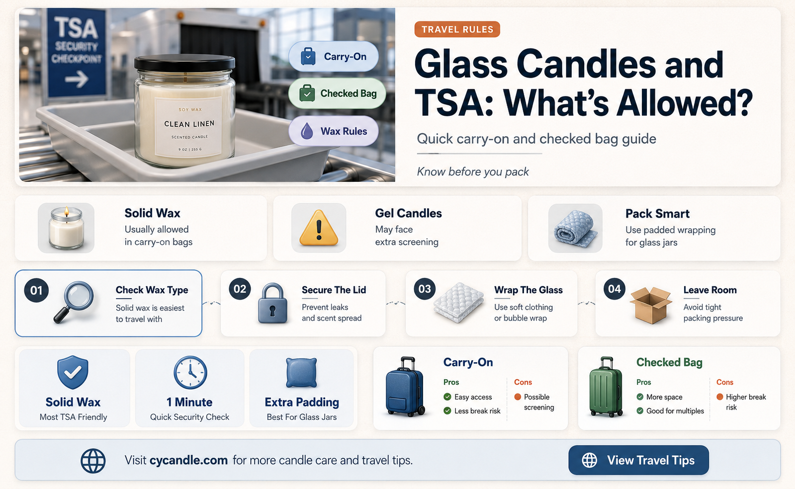 are glass candles allows to go through tsa