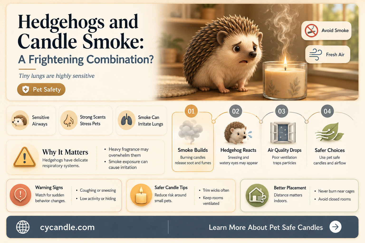 are hedgehogs scared of candle smoke