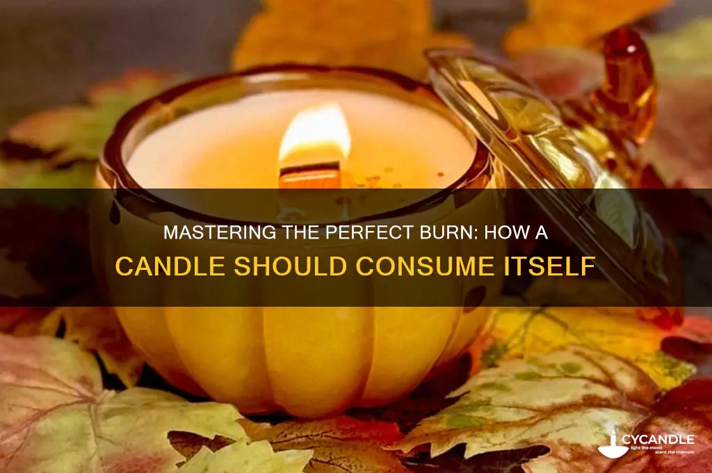 how a candle should burn into itself