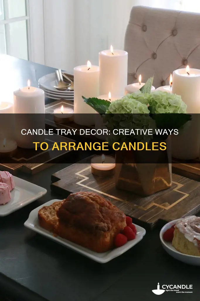 how arrange candles decor tray