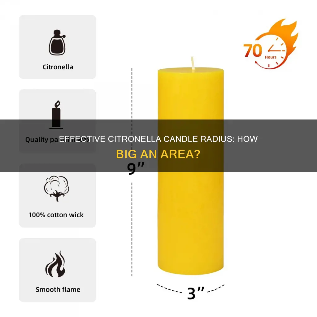 how big of a radius does a citronella candle cover