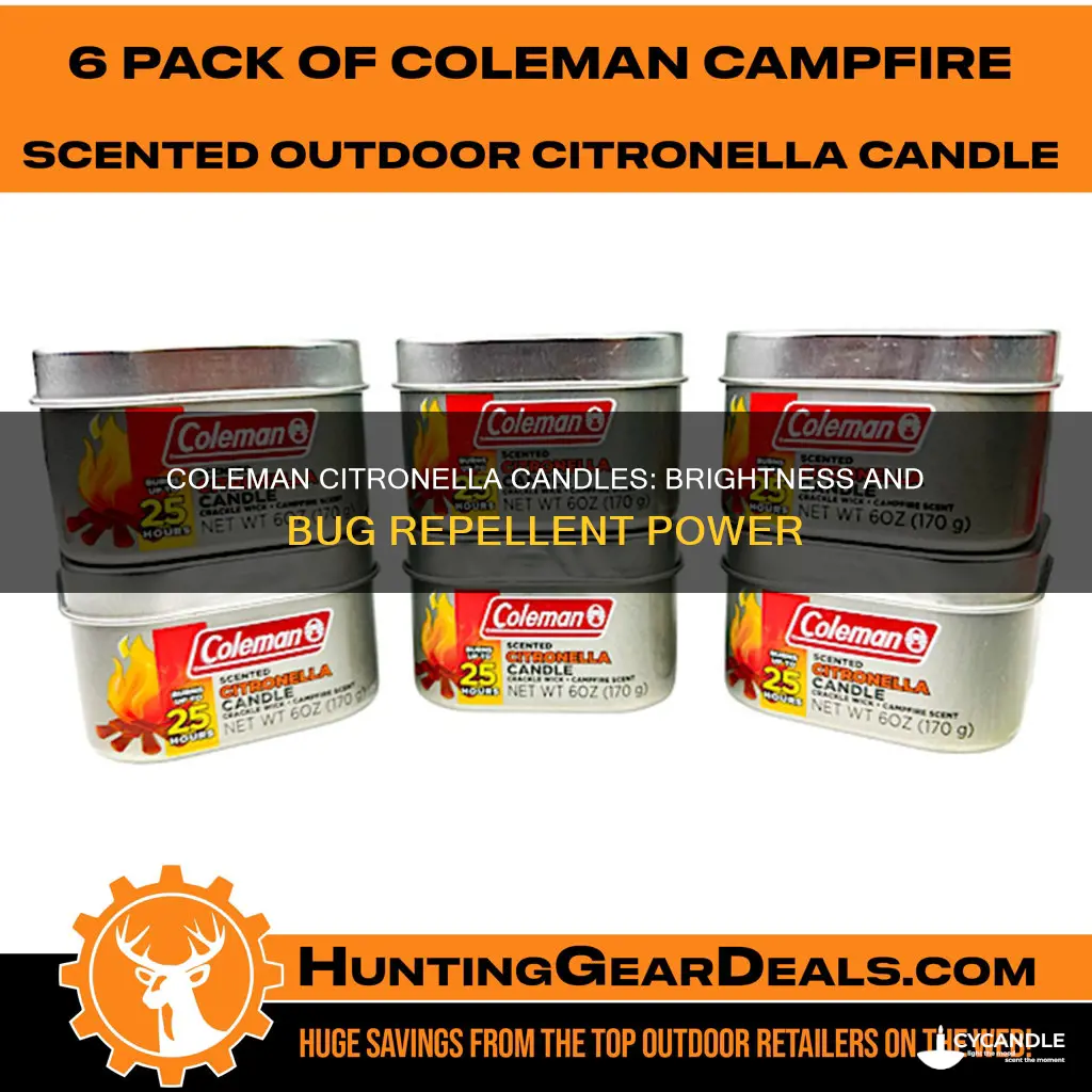 how bright is a coleman citronella candle