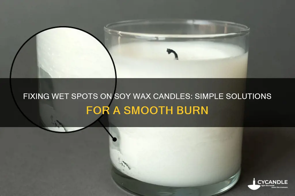 how can you fix wet spot on soy wax candle