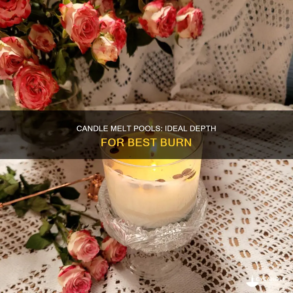 how deep should a candle melt pool be