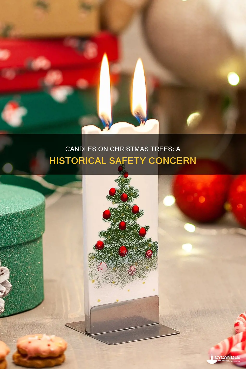 how did candles stay on christmas trees