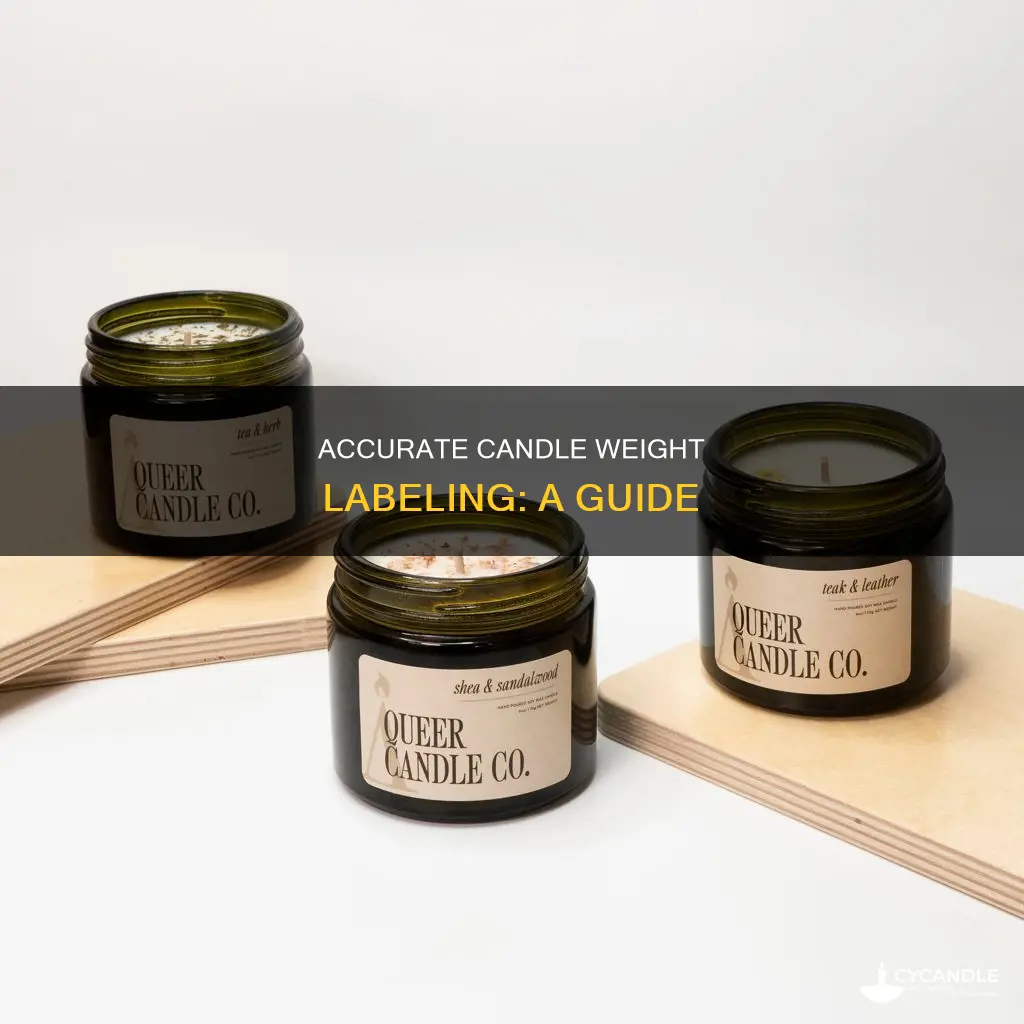 how do i label candle weight