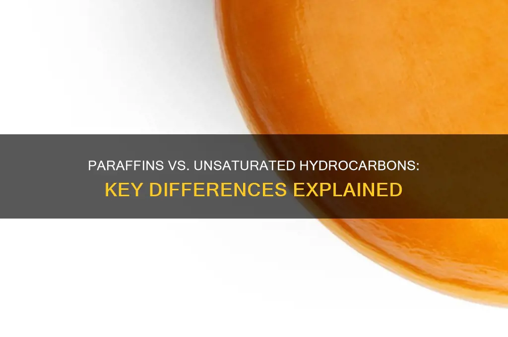 how do paraffins differ from unsaturated hydrocarbons