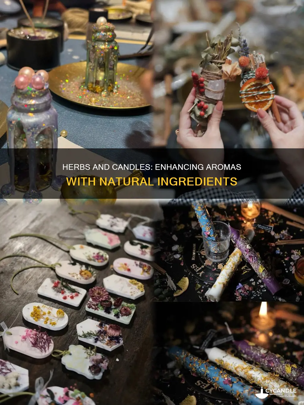how do you add herbs to candles when making them