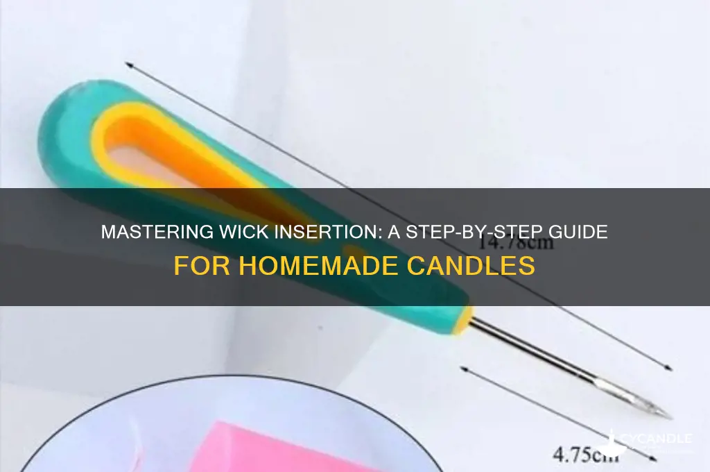 how do you insert the wick into homemade candle
