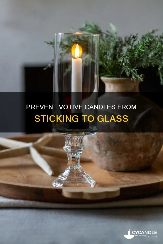 how do you keep votive candles from sticking to glass
