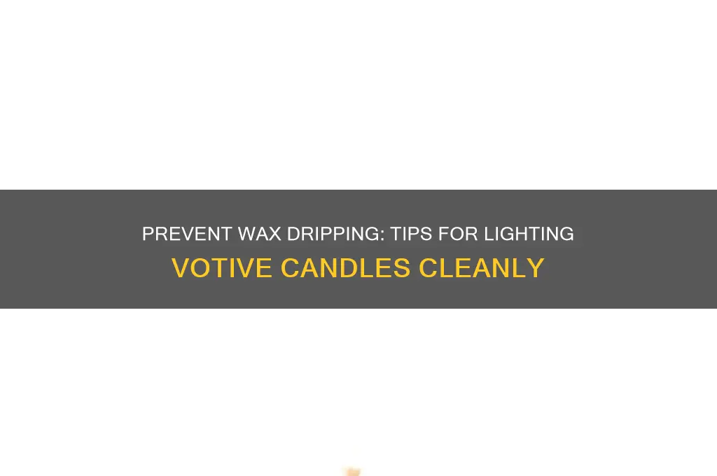 how do you light a votive candle without wax dripping