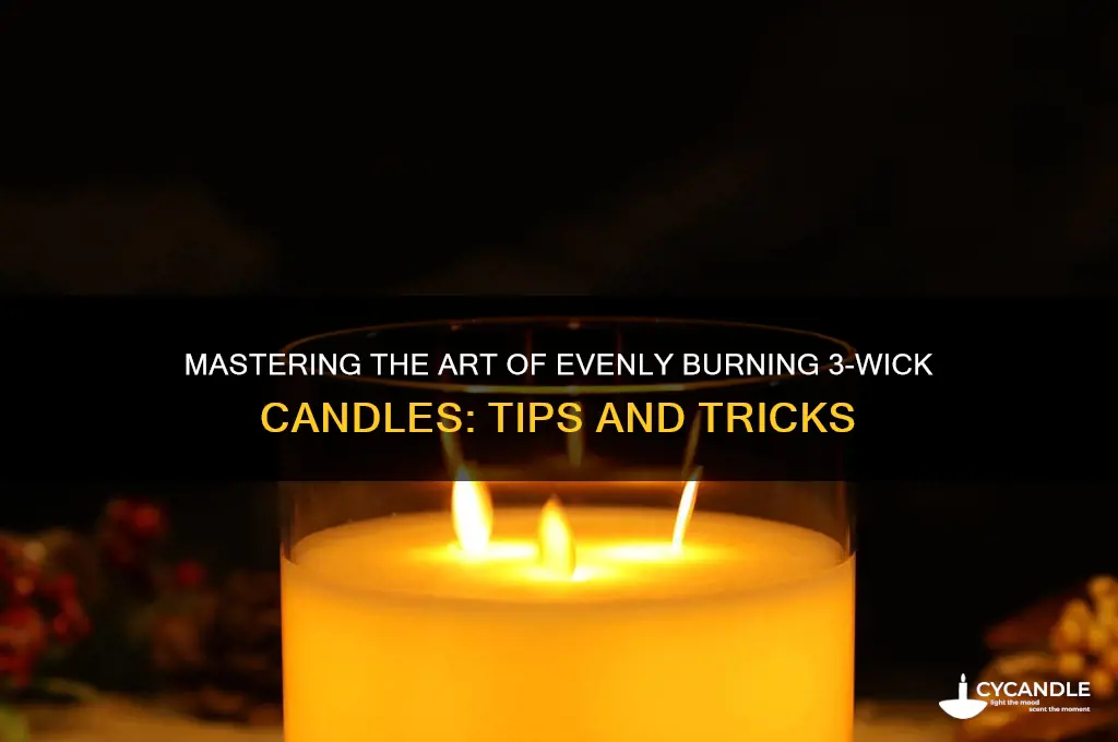 how do you make a 3 wick candle burn evenly