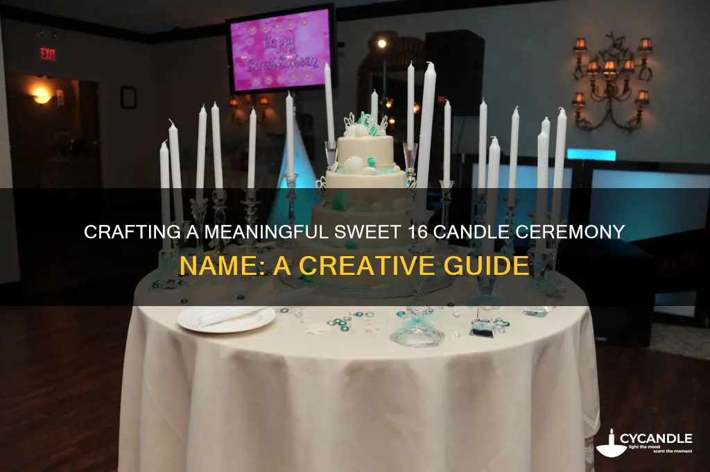 how do you make a sweet 16 candle cermony name