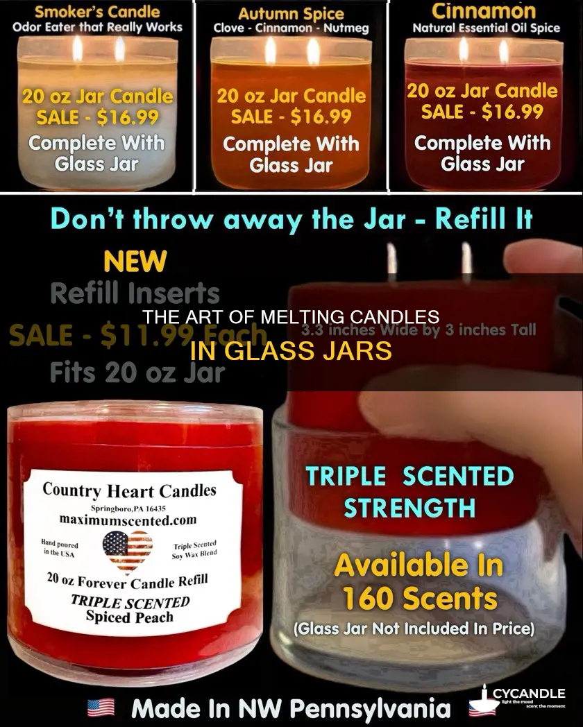 how do you melt a candle in a glass jar