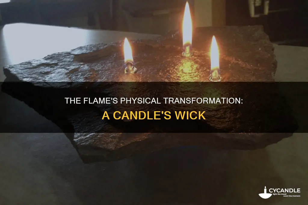 how does a candle ick go througha physical change
