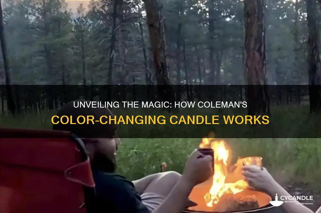 how does the coleman color changing candle work