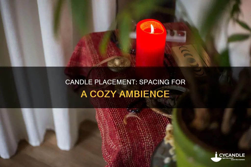 how far apart to place 3 pillar candles on table