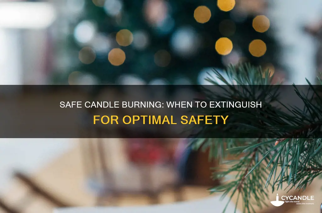how far is it safe to burn a candle down