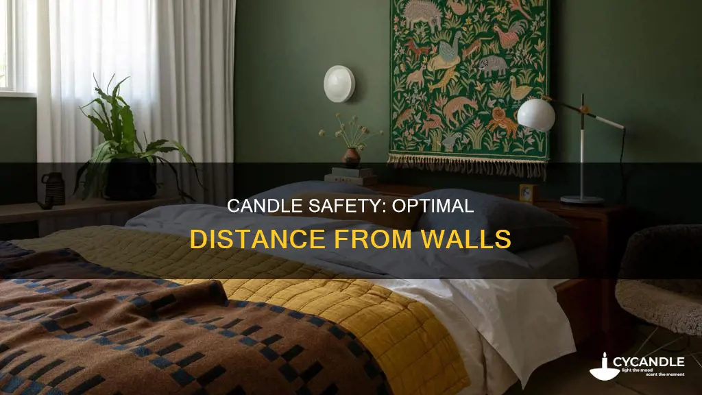 how far should a candle be from a wall