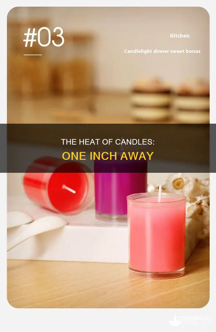 how hot is a candle one inh away