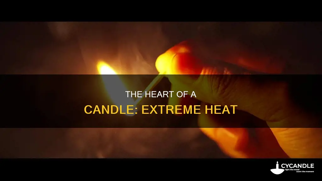 how hot is the center of a candle flame