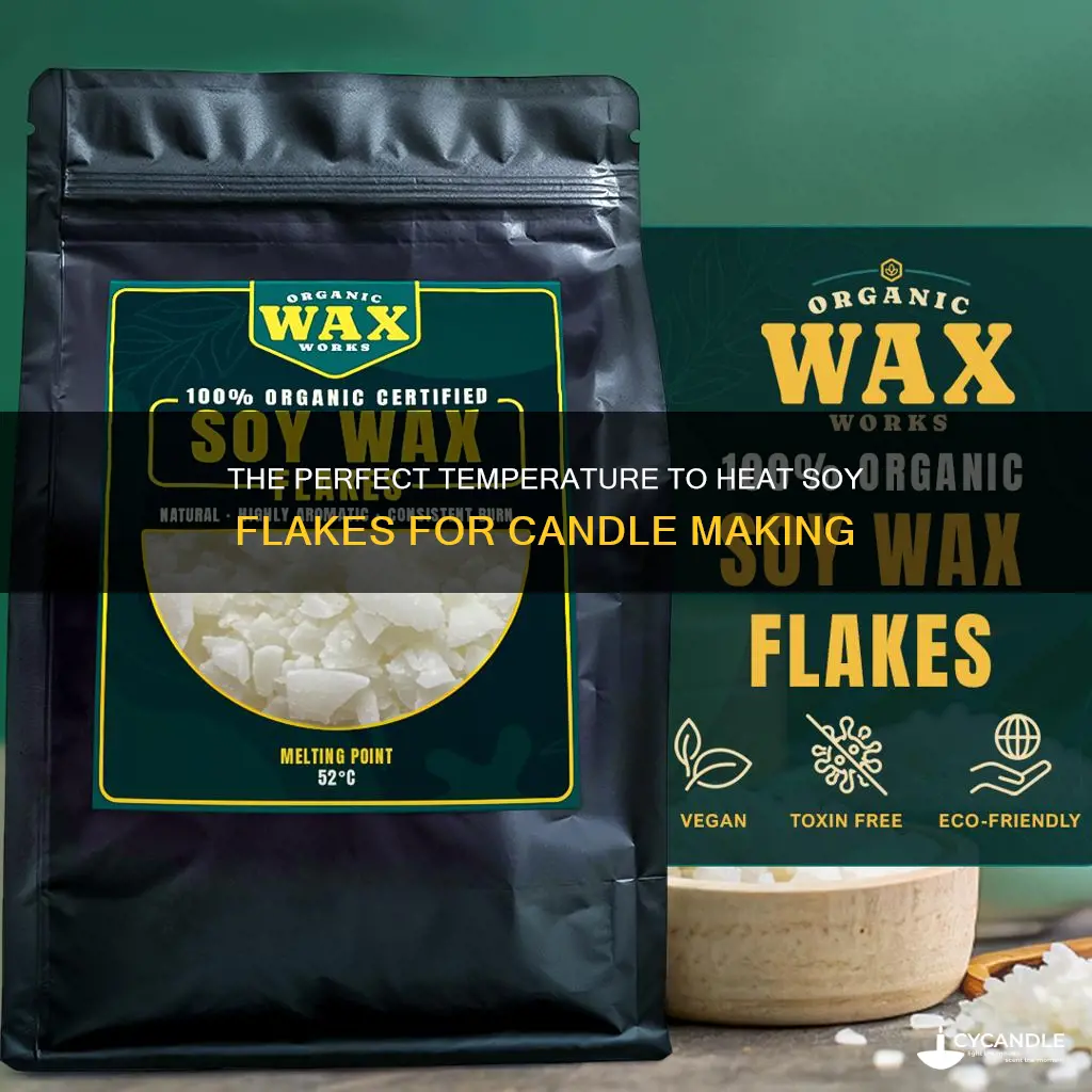 how hot to heat up soy flakes for candle making