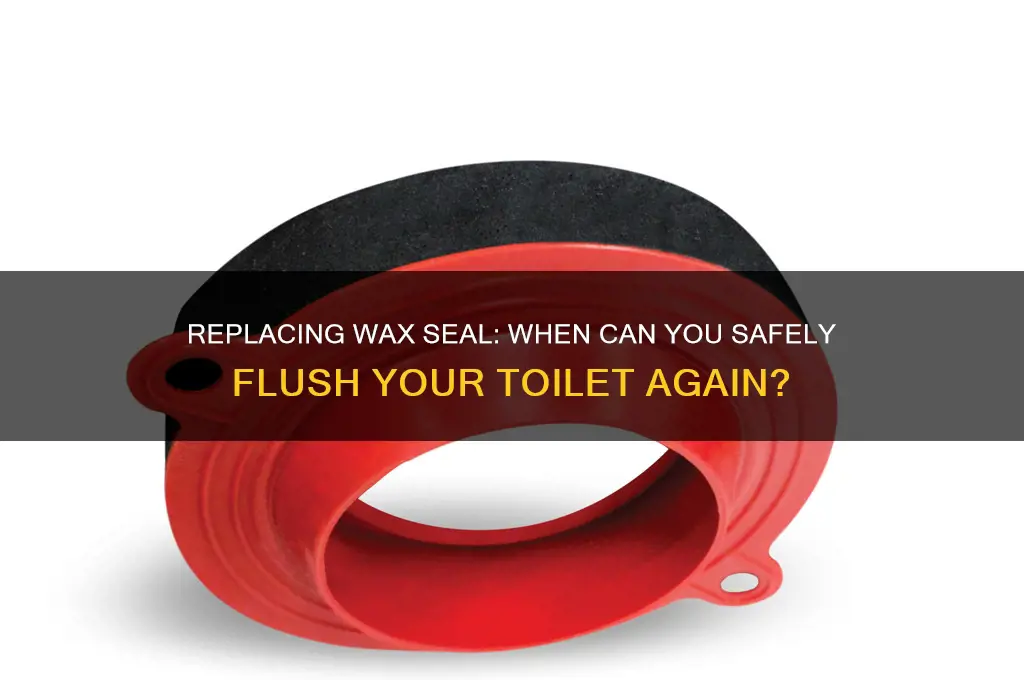 how long after replsding wax seal can i flush toilet