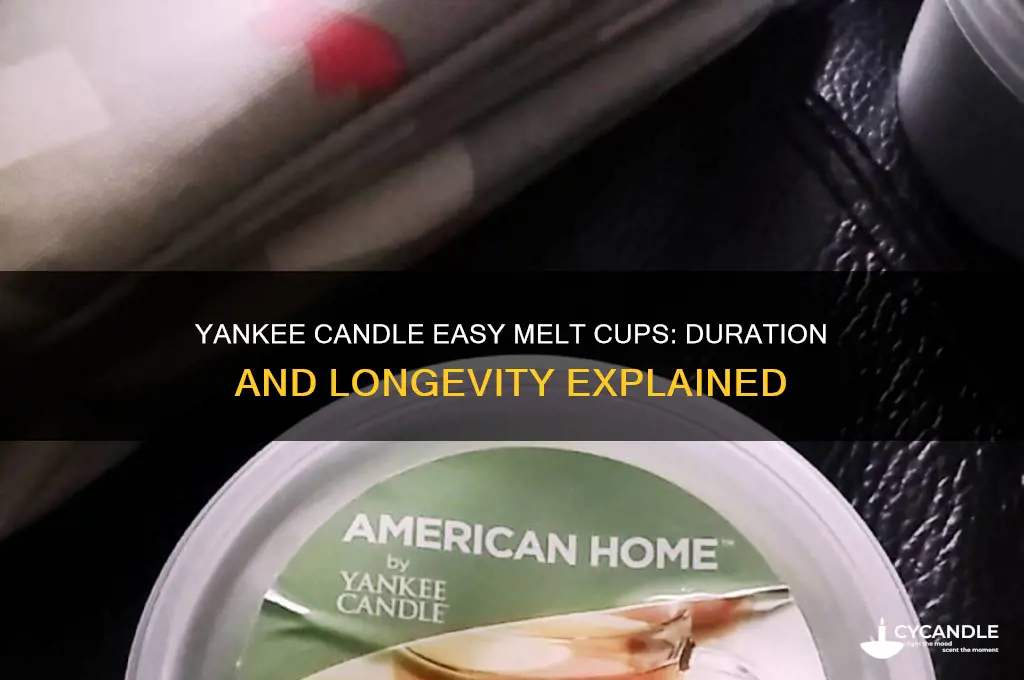 how long do yankee candle easy melt cups last
