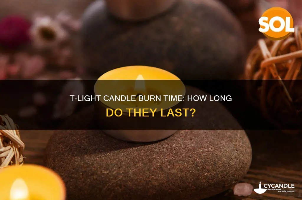how long does a t light candle burn