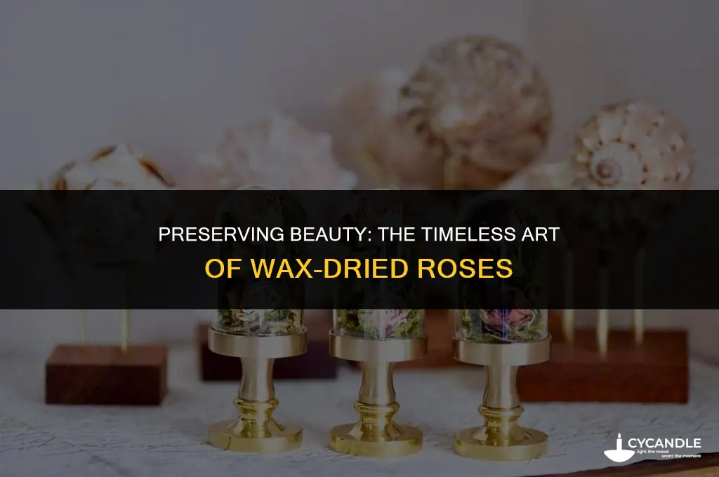 how long does drying a rose in wax last