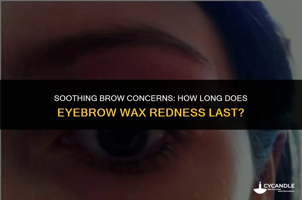 how long does eyebrow wax redness last