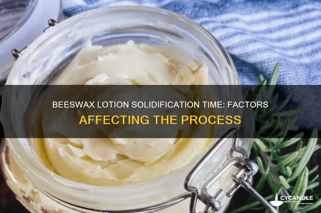 how long does it take for beeswax lotion to solidify