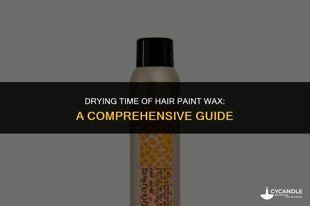 how long does it take hair paint wax to dry