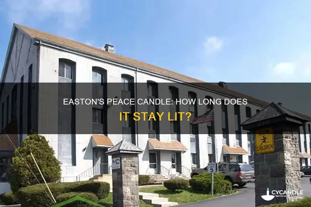 how long does the peace candle in easton stay up