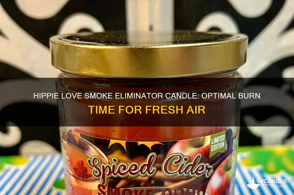 how long to let hippie love smoke eliminator candle work