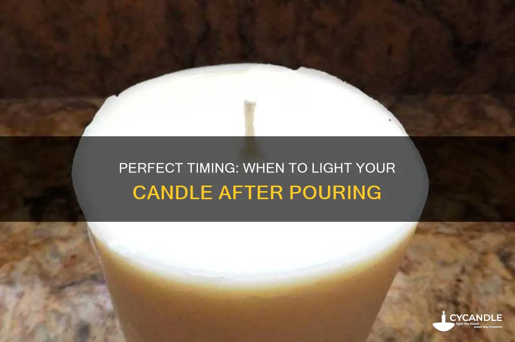 how long to wait to light candle after pouring